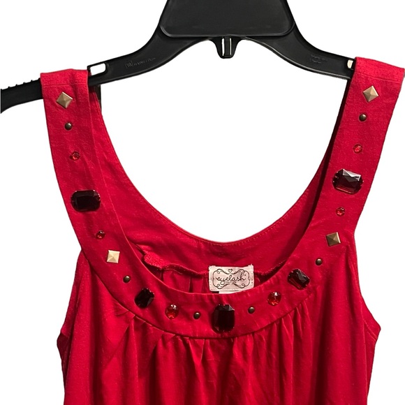 Red Gem Stone Tank Top
Size medium 
Color red
Condition like new - Picture 3 of 4